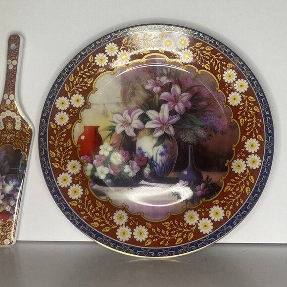 Vintage adeline Fine Porcelain Plate with Cake Server - Picture 5 of 7